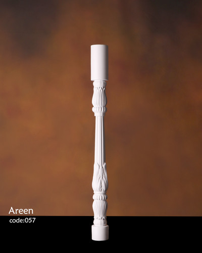 پایه نرده چوبی راه پله منبت رنگ شده سوراخدار ( میلترانسخور ) کد057