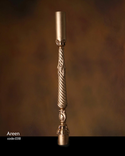 پایه نرده چوبی راه پله منبت رنگ شده سوراخ دار( میلترانسخور ) کد 038