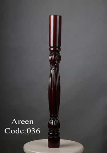 پایه نرده چوبی راه پله منبت رنگ شده سوراخدار( میلترانسخور ) کد 036