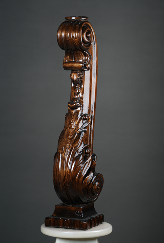 استارت بزرگ نرده چوبی راه پله رنگ شده کد 106