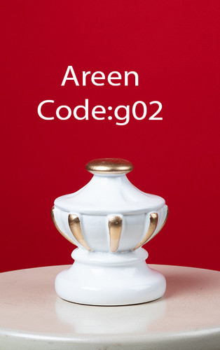 گوی استارت نرده چوبی راه پله منبت رنگ شده