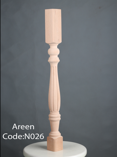 پایه نرده چوبی راه پله منبت خام سوراخدار( میلترانسخور ) کد 026