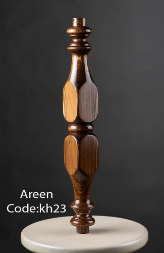 نرده چوبی راه پله پایه دوسر لوله خور خراطی رنگ شده سوراخدار (میلترانسخور)کدkh36