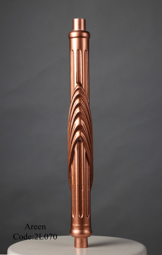 نرده چوبی پایه دوسر لوله خور منبت رنگ شده سوراخدار ( میلترانسخور ) کد 028