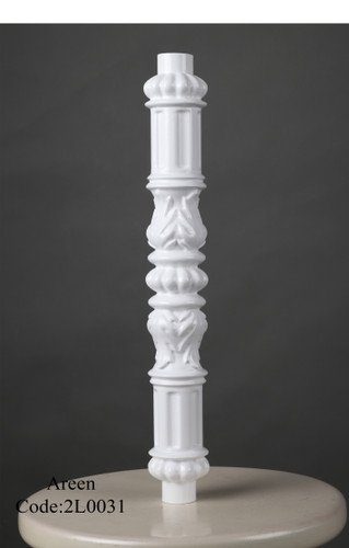 نرده چوبی پایه دوسر لوله خور منبت رنگ شده سوراخدار (میلترانس خور ) کد 031