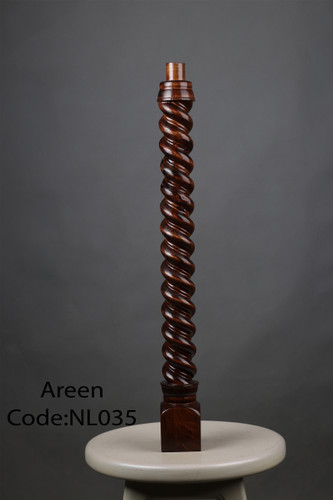 نرده چوبی پایه تکسر لوله خورمنبت رنگ شده سوراخ دار(میل ترانس خور)کد 035