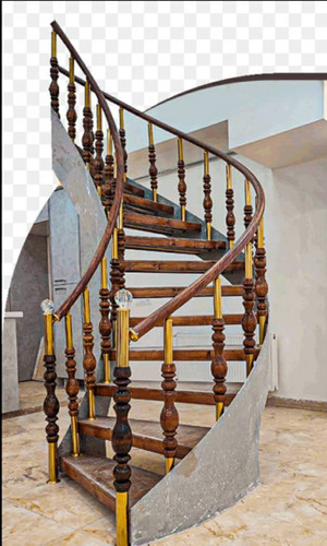 پایه نرده چوبی دوسر تلفیقی طرح خراطی بالونی